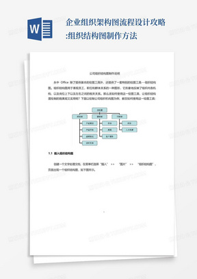 企业组织架构图流程设计攻略:组织结构图制作方法