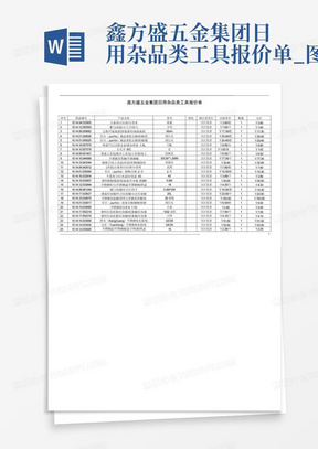 鑫方盛五金集团日用杂品类工具报价单_图文