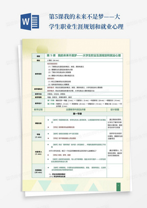 ...第5课我的未来不是梦——大学生职业生涯规划和就业心理