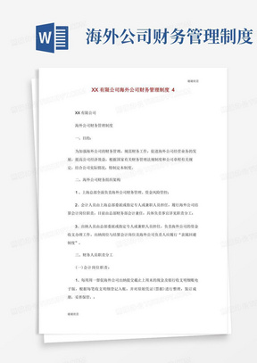 有限公司海外公司财务管理制度.doc