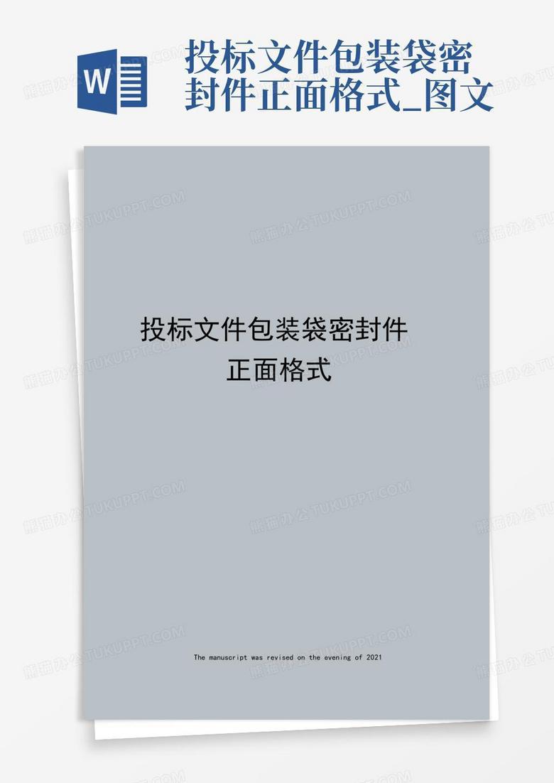 投标文件包装袋密封件正面格式_图文Word模板下载_编号qjojkjgk_熊猫办公