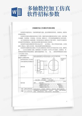 多轴数控加工仿真软件招标参数