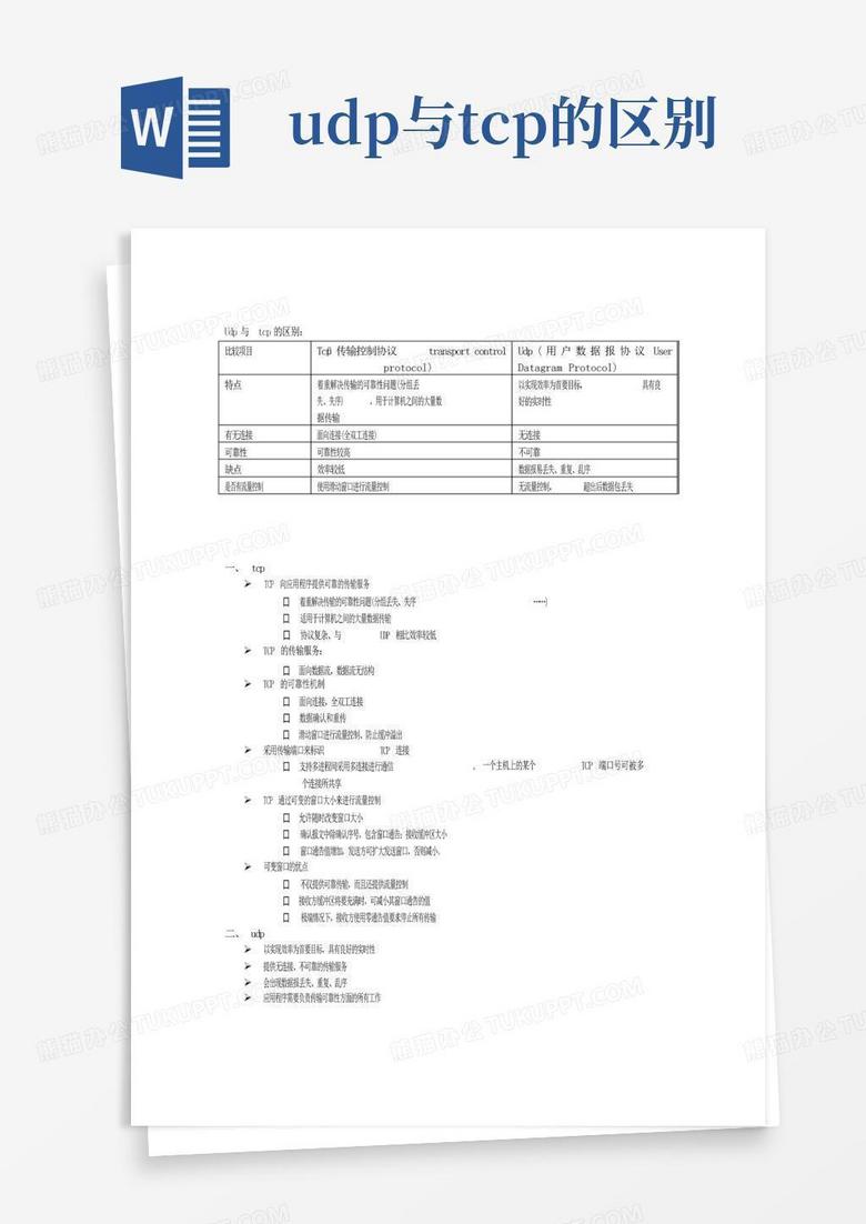 udp与tcp的区别Word模板下载_编号qrzjwbpm_熊猫办公 image.