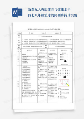 新课标人教版体育与健康水平四七八年级篮球的同侧步持球突破