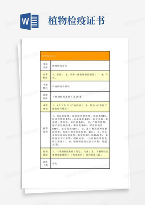 植物检疫证书