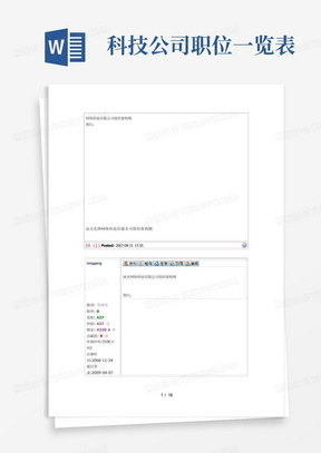 科技公司职位一览表