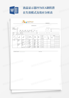 液晶显示器PFMEA制程潜在失效模式及效应分析表