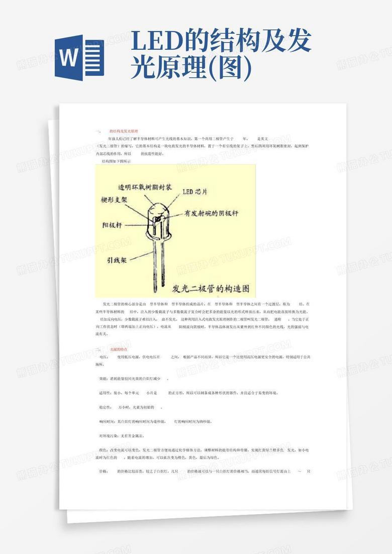 led的结构及发光原理(图)Word模板下载_编号qemkypxk_熊猫办公