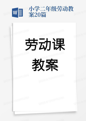 二年级综合实践劳动课教案整理好全