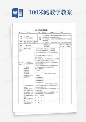 100米快速跑教案