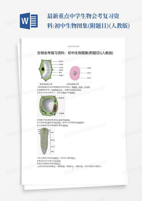 最新重点中学生物会考复习资料:初中生物图集(附题目)(人教版)