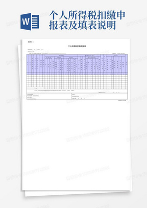 个人所得税扣缴申报表及填表说明