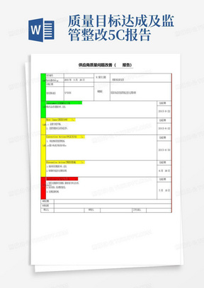 质量目标达成及监管整改5C报告