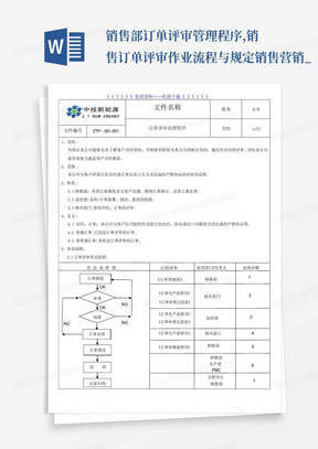 销售部订单评审管理程序,销售订单评审作业流程与规定-销售营销_...