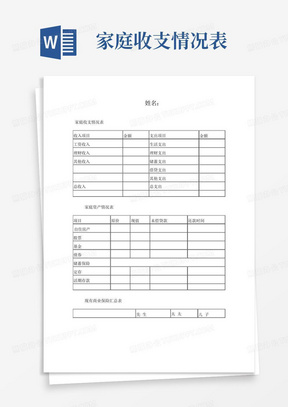 家庭收支情况表