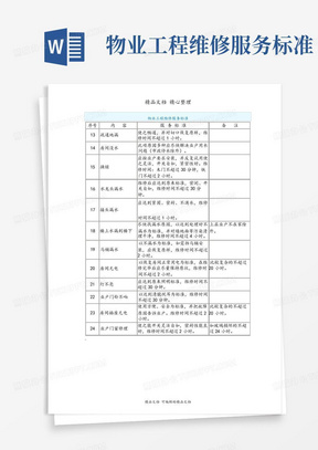 物业工程维修服务标准