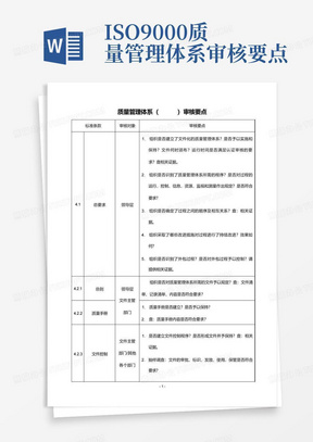 ISO9000质量管理体系审核要点