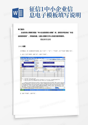 征信1中小企业信息电子模板填写说明