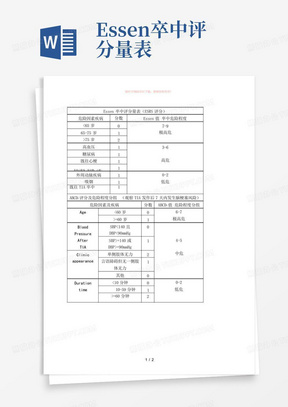 Essen卒中评分量表