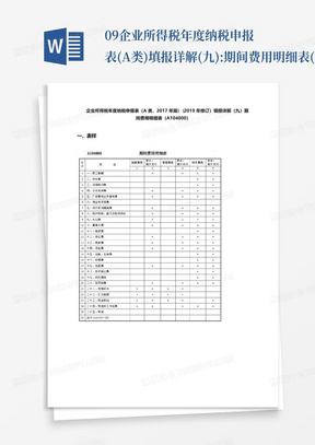 09企业所得税年度纳税申报表(A类)填报详解(九):期间费用明细表(A10400...