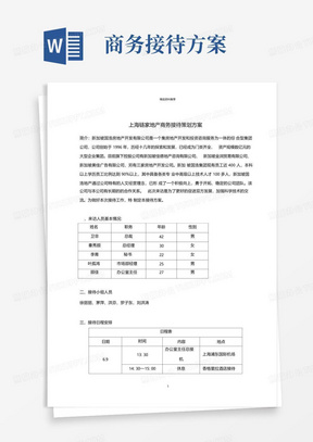 上海链家地产商务接待策划方案