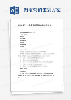 2020双十一淘宝营销策划方案精选范文5篇