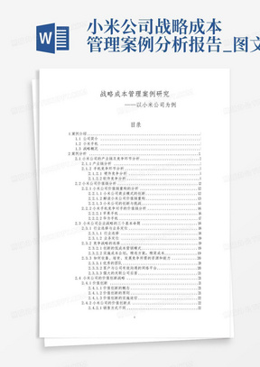 小米公司战略成本管理案例分析报告_图文