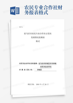 农民专业合作社财务报表格式