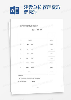 建设单位管理费取费标准