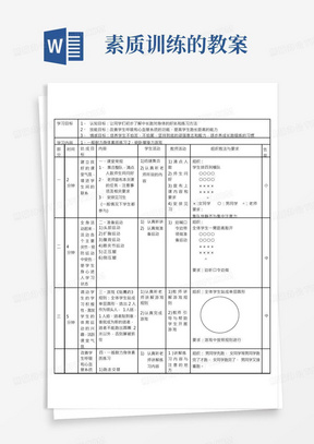 素质训练的教案/初三学生体育课素质训练教案