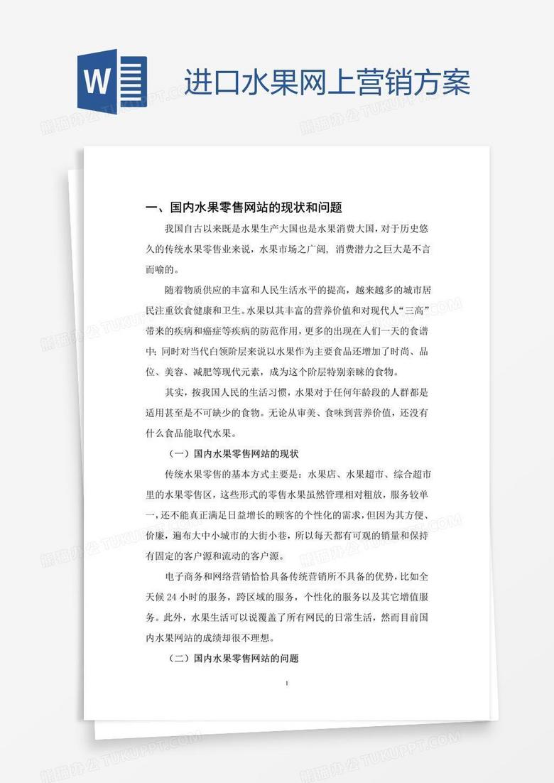 进口水果网上营销方案