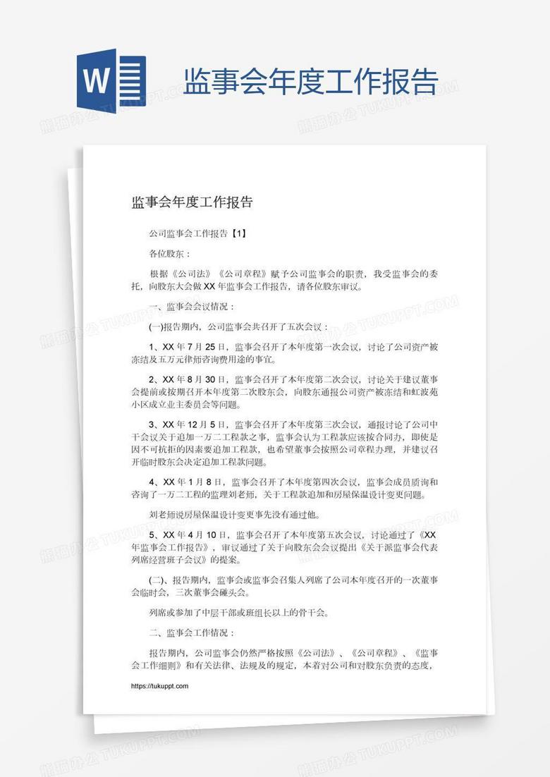 监事会年度工作报告