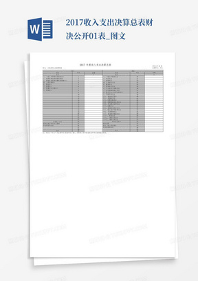 2017收入支出决算总表财决公开01表_图文