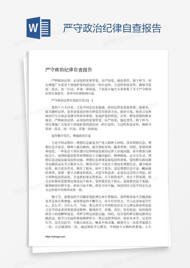 严守政治纪律自查报告