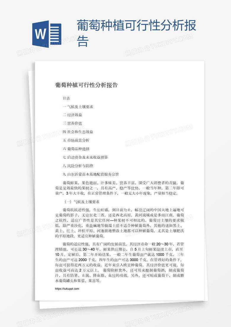 葡萄种植可行性分析报告