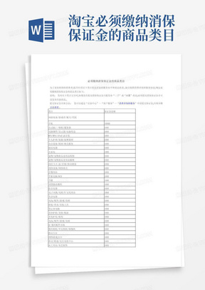 淘宝必须缴纳消保保证金的商品类目