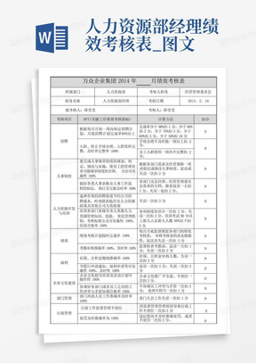 人力资源部经理绩效考核表_图文