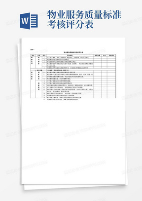 物业服务质量标准考核评分表