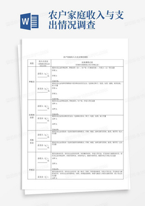 农户家庭收入与支出情况调查