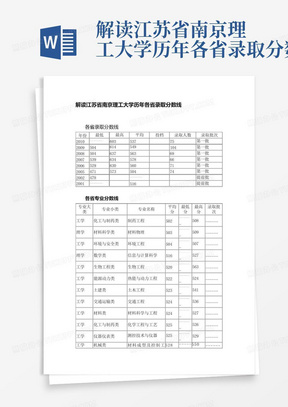 解读江苏省南京理工大学历年各省录取分数线