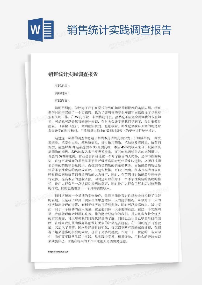销售统计实践调查报告