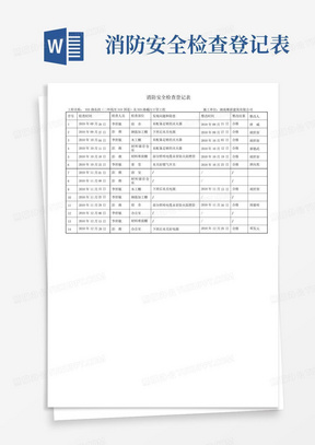 消防安全检查登记表