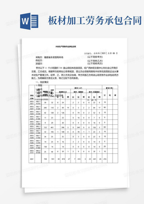 木材生产劳务作业承包合同