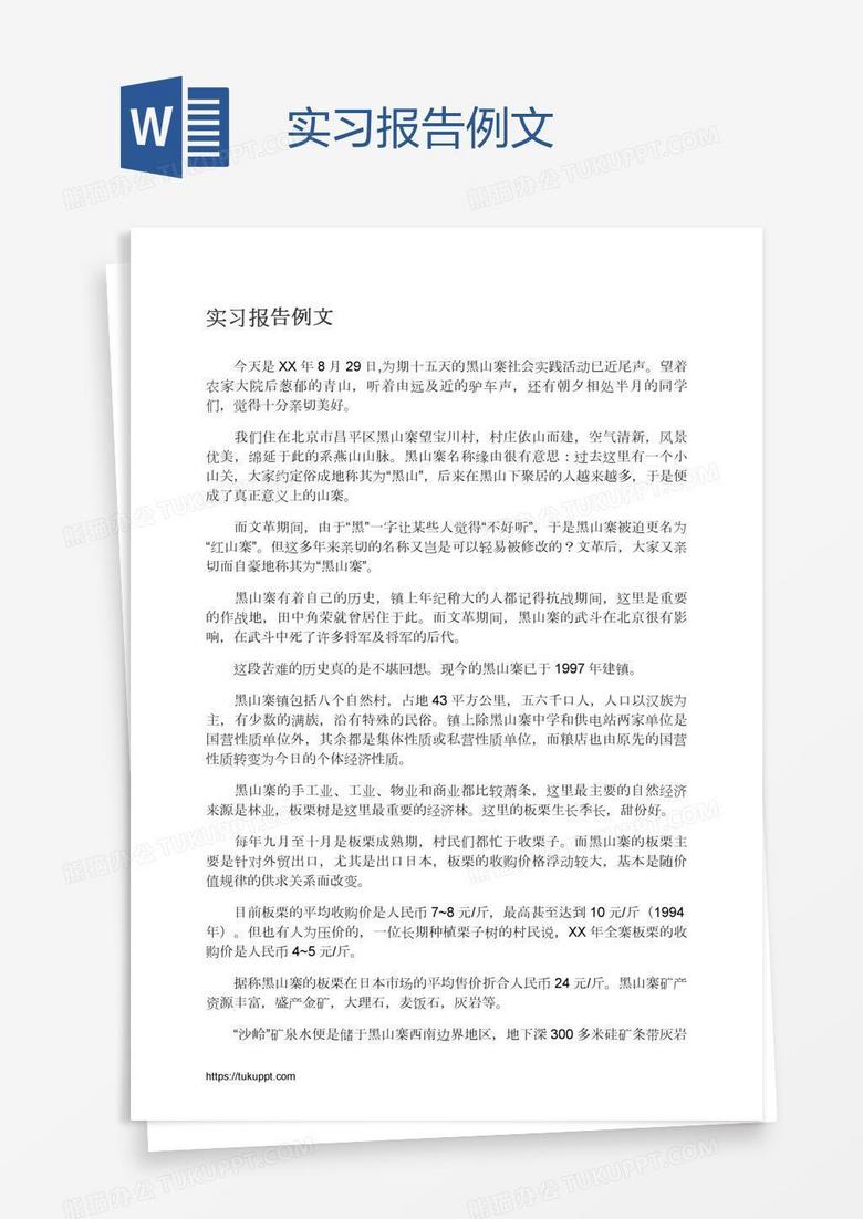 实习报告例文word模板下载 熊猫办公 实习报告例文word模板下载 熊猫办公