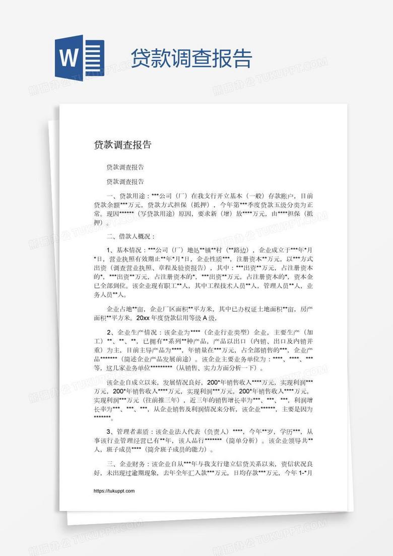 贷款调查报告