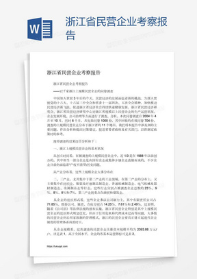 浙江省民营企业考察报告