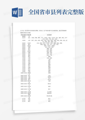 全国省市县列表完整版