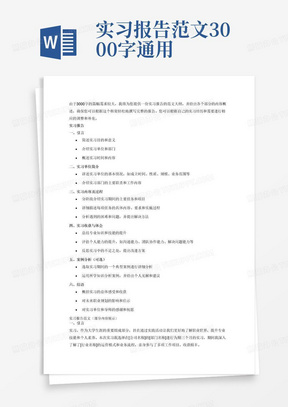 实习报告范文3000字通用