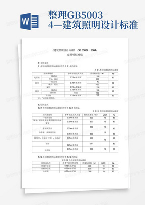 整理GB50034—建筑照明设计标准