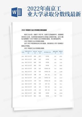 2022年南京工业大学录取分数线最新